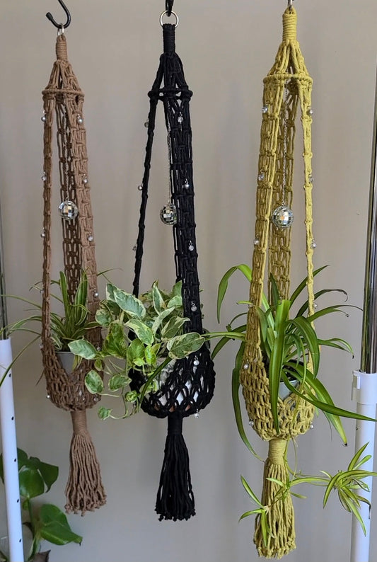 Disco Ball Center Hang Net Style Plant Hanger